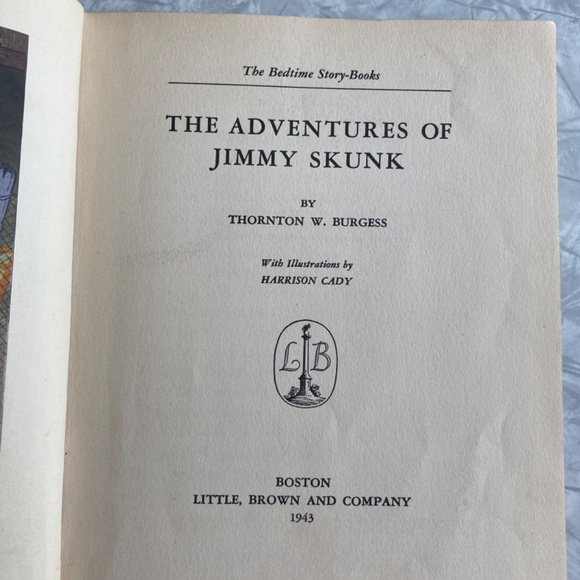 Weekend Sale! Vintage! The Adventures of Jimmy Skunk by Thornton W. Burgess - Picture 2 of 6